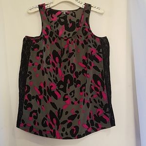 CHARLOTTE RUSSE HOT PINK ANIMAL PRINT TANK TOP